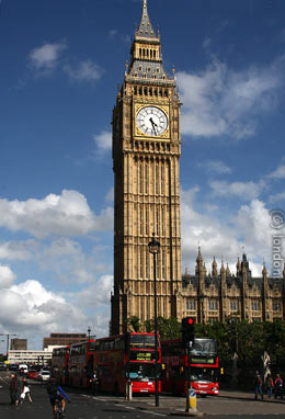 big ben westminster with london bus